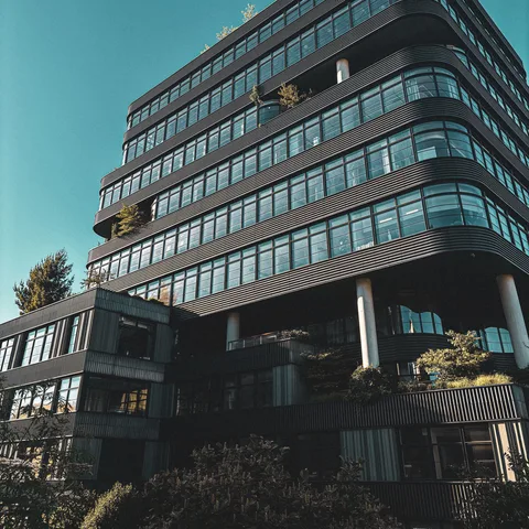 A modern corporate office building