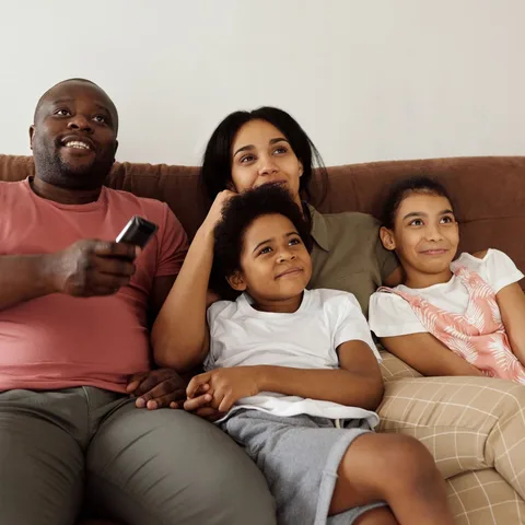A family together at home