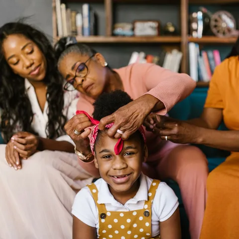 A multi-generation family together