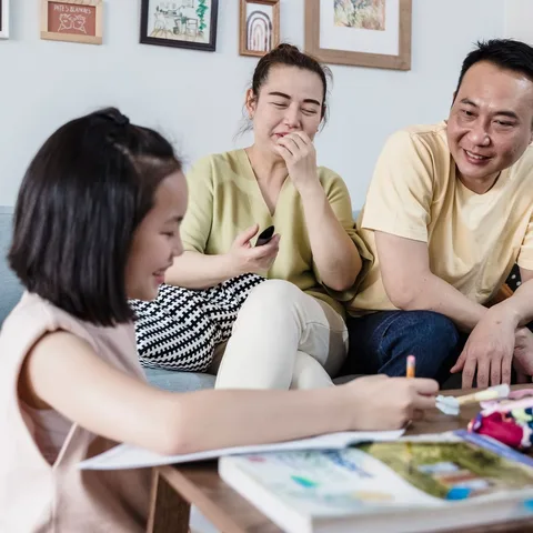 Parents spending time with their children